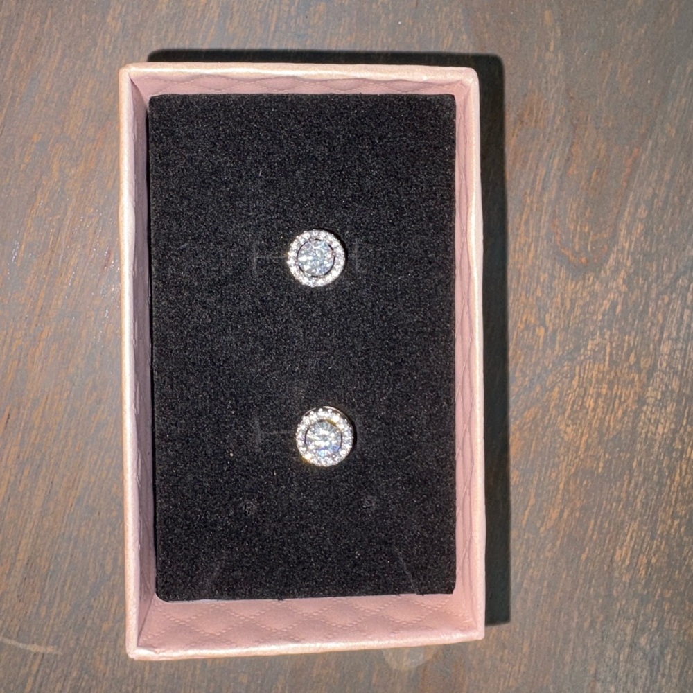 VVS Moissanite halo earrings .5 ct